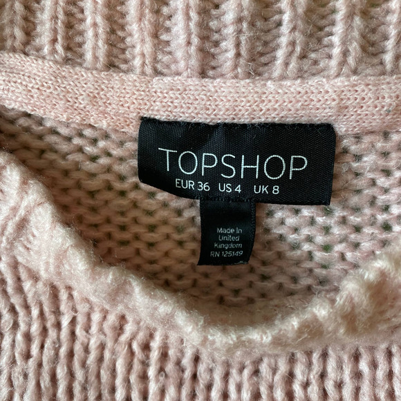 TOPSHOP Colorblock Sweater Striped Crew Neck SZ US 4 - Picture 3 of 6